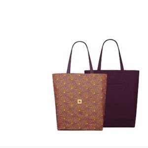 Nespresso Purple and Yellow Swirl reversible tote